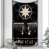 Lofaris Beach Black And White Divination Bohemian Wall Tapestry
